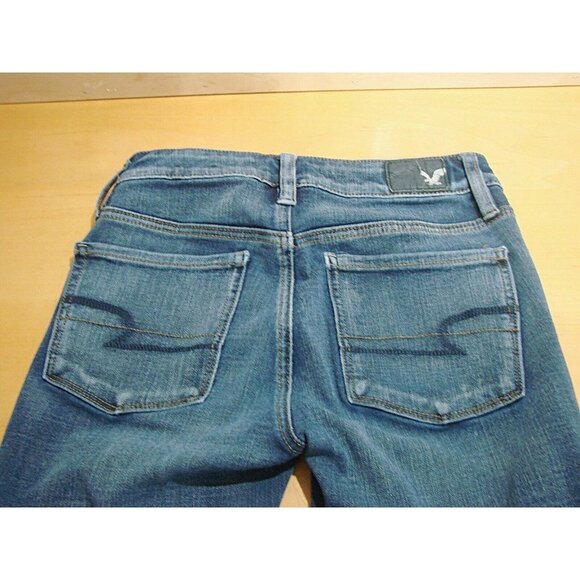 American Eagle AEO Women Sz 2 Distressed Hi-Rise Jegging Jeans 360 Super Stretch - Picture 12 of 12